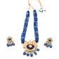 Rajwada Women Dark Blue Royal Long Necklace Set