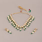 Rajwada Women Green And White Choker Neck Piece Set