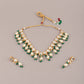 Rajwada Women Green And White Choker Neck Piece Set