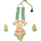 Rajwada Women Green Royal Meenakari Long Necklace Set