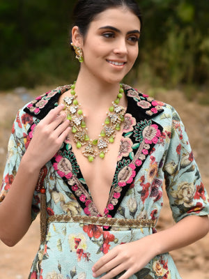 Rajwada Women Gorgeous Green Choker Set