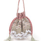 Rajwada Women Pink Tassel Potli Bag