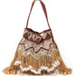 Rajwada Women Brown And Gold Tassel Potli Bag