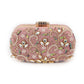 Rajwada Women Lilac Embroidered Velvet Clutch