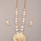 Rajwada Women Flower Embedded White Long Necklace
