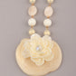 Rajwada Women Flower Embedded White Long Necklace