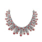 Rajwada Women German Rhodium And Pink Stone Studded Necklace Set