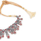 Rajwada Women German Rhodium And Pink Stone Studded Necklace Set