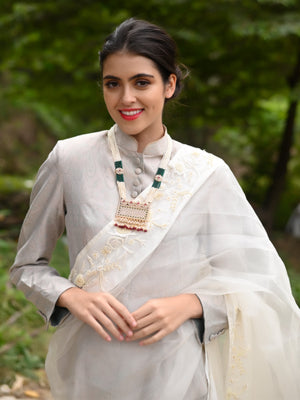 Rajwada Women Multicolored Kundan Studded Long Neck Piece