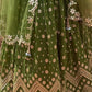 Rajwada Women Stunning Green Semi Stitched Lehenga Stitched Blouse