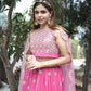 Rajwada Women Pink Stunning Semi Stitched Lehenga With Unstitched Blouse