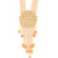 Rajwada Women Designer Peach Long Necklace Set