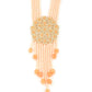 Rajwada Women Designer Peach Long Necklace Set
