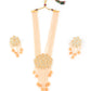 Rajwada Women Designer Peach Long Necklace Set