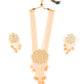 Rajwada Women Designer Peach Long Necklace Set
