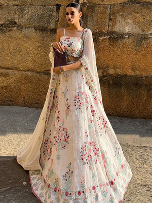 Rajwada Women Classy Multicolor Semi Stitched Lehenga With Unstitched Blouse