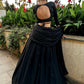 Rajwada Women Designer Black Georgette Semi Stitched Lehenga With Unstitched Blouse