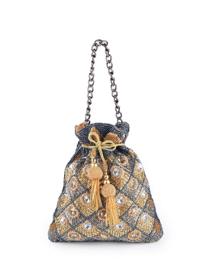 Rajwada - Heavily Embellished Multicolor Potli