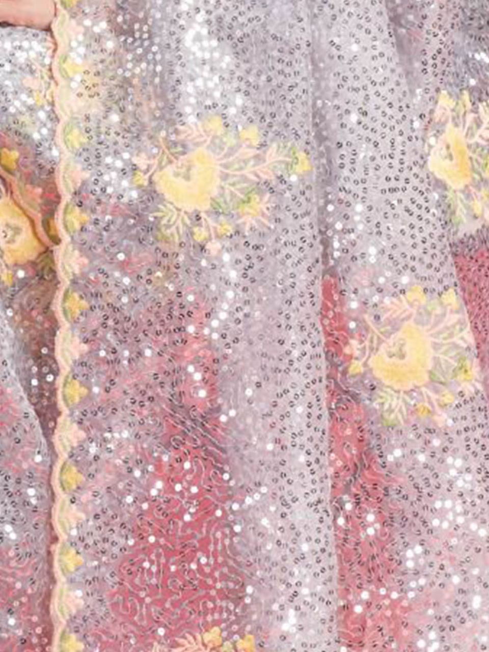 Rajwada Pink Sequins Saree