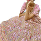 Rajwada Women Pink Embroidered Georgette Semi Stitched Lehenga With Unstitched Blouse