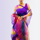 Multicolor Organza Saree With Stitched Blouse