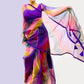 Multicolor Organza Saree With Stitched Blouse