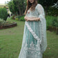 Rajwada Women Green Net Semi Stitched Lehenga With Unstitched Blouse