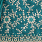 Rajwada Women Teal Faux Georgette Embroidered Semi Stitched Palazzo Suit