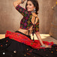 Black Viscose Rayon Embroidered Semi Stitched Lehenga Choli