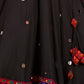 Black Viscose Rayon Embroidered Semi Stitched Lehenga Choli