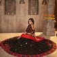 Black Viscose Rayon Embroidered Semi Stitched Lehenga Choli