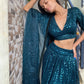 Rajwada Women Designer Green Georgette Semi Stitched Lehenga With Unstitched Blouse