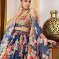 Rajwada Women Blue Lehenga Poly Georgette Blouse
