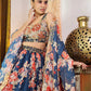Rajwada Women Blue Lehenga Poly Georgette Blouse