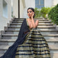 Rajwada Women Black Sequence Semi Stitched Lehenga With Unstitched Blouse