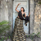 Rajwada Women Black Sequence Semi Stitched Lehenga With Unstitched Blouse