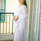 Rajwada Women Designer White Net Sequins Saree With Unstitched Blouse