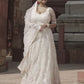 Rajwada White Soft Net Embroidered Semi Stitched Lehenga With Unstitched Blouse For Women