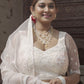 Rajwada White Soft Net Embroidered Semi Stitched Lehenga With Unstitched Blouse For Women