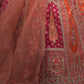 Rajwada Pink Organza Silk Embroidered Semi Stitched Lehenga With Unstitched Blouse For Women