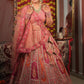 Rajwada Pink Organza Silk Embroidered Semi Stitched Lehenga With Unstitched Blouse For Women