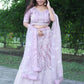 Rajwada Women Impressive Lilac Soft Net Semi Stitched Lehenga With Unstitched Blouse
