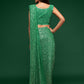 Rajwada Women Green Georgette Designer Sequins Saree With Unstitched Blouse