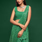 Rajwada Women Green Georgette Designer Sequins Saree With Unstitched Blouse