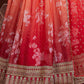 Rajwada Orange Organza Silk Embellished Semi Stitched Lehenga With Unstitched Blouse For Women