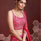Rajwada Pink Chinon Silk Embellished Semi Stitched Lehenga With Unstitched Blouse For Women
