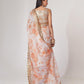 Rajwada White Printed Organza Saree With Unstitched Blouse For Women
