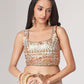 Rajwada White Printed Organza Saree With Unstitched Blouse For Women