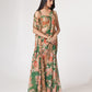 Rajwada Green Printed Organza Saree With Unstitched Blouse For Women