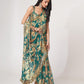 Rajwada Teal Printed Organza Saree With Unstitched Blouse For Women